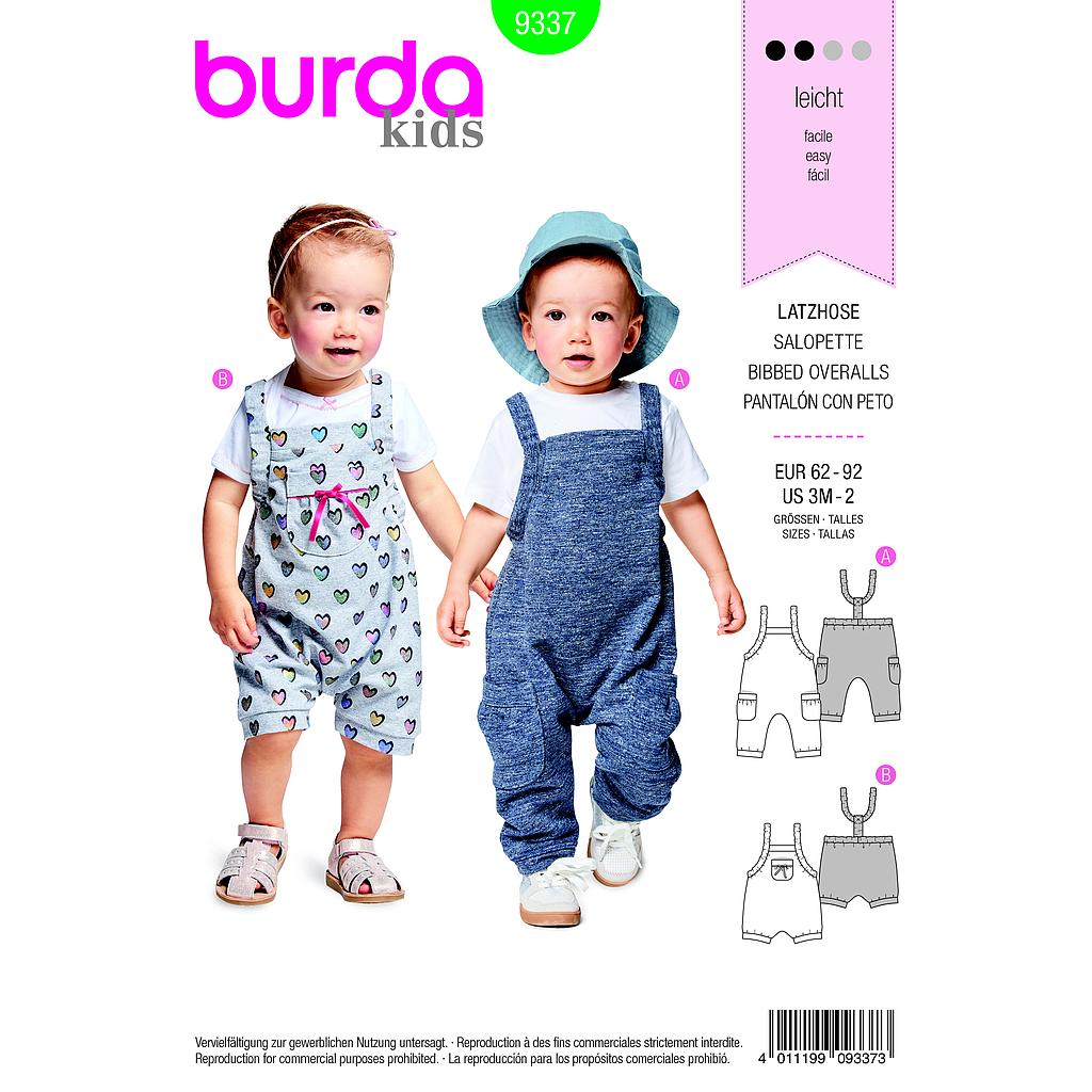 Patrón Burda  Kids 9337 Monos Bebés