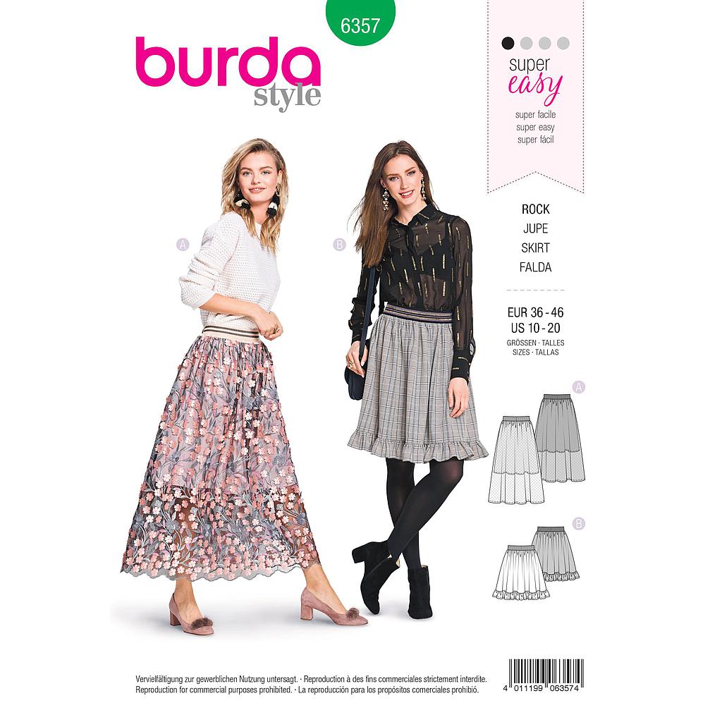 [B6357] Patron Burda 6357 Jupe dame