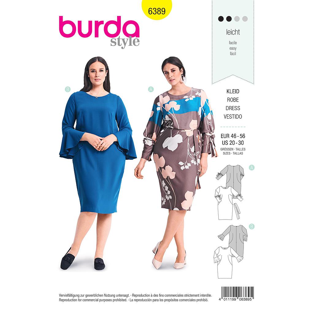 Patron Burda 6389  Robe pour dames#