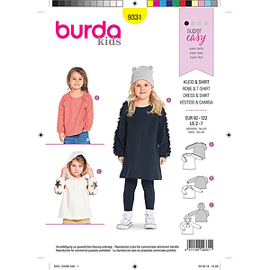 Patron Burda Kids 9331 Robe et Tee-Shirt