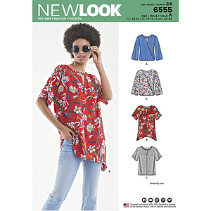 Patron New Look 6555 Blouse dame
