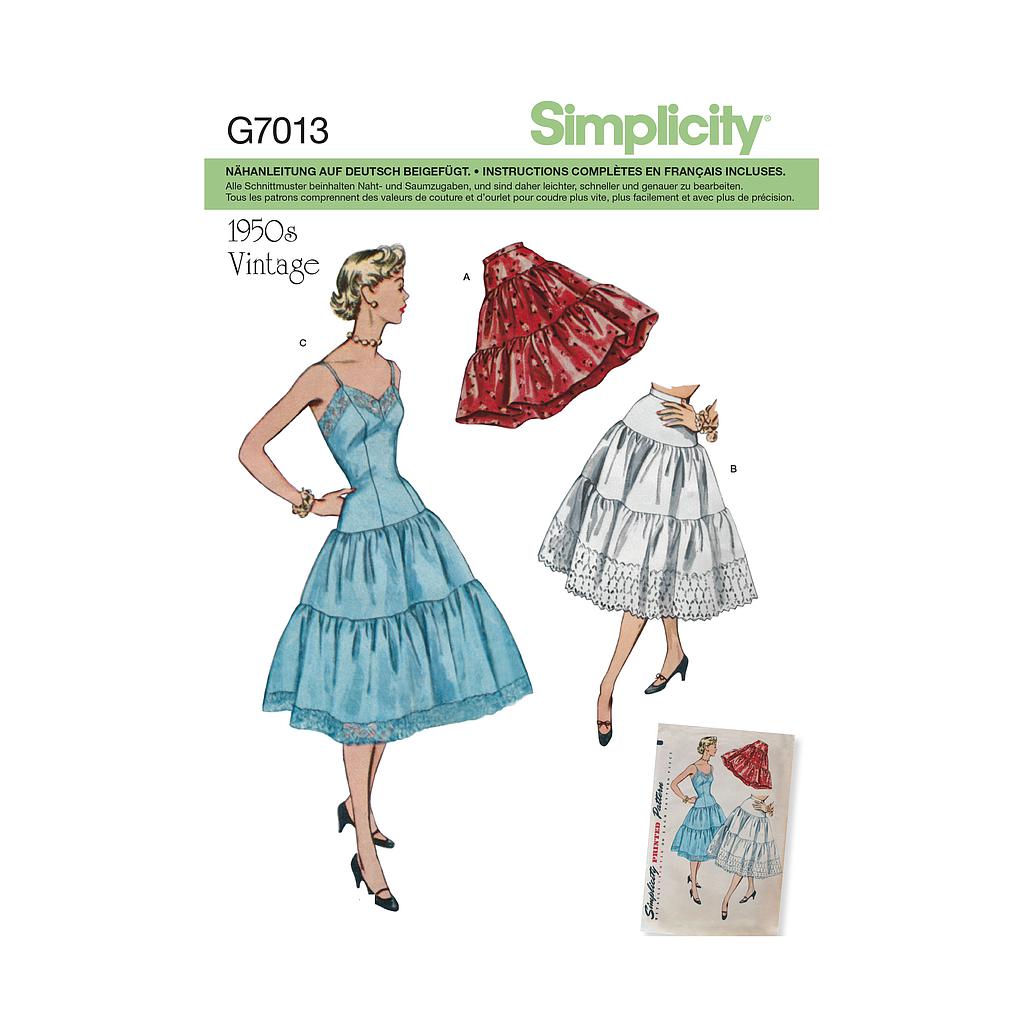 Patron Simplicity 7013  Vestido y falda vintage