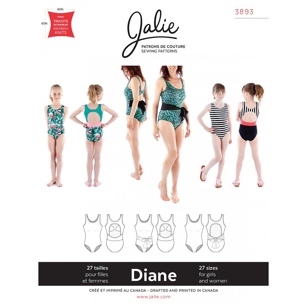 Patron Jalie 3893 Maillot de bain à encolure ronde