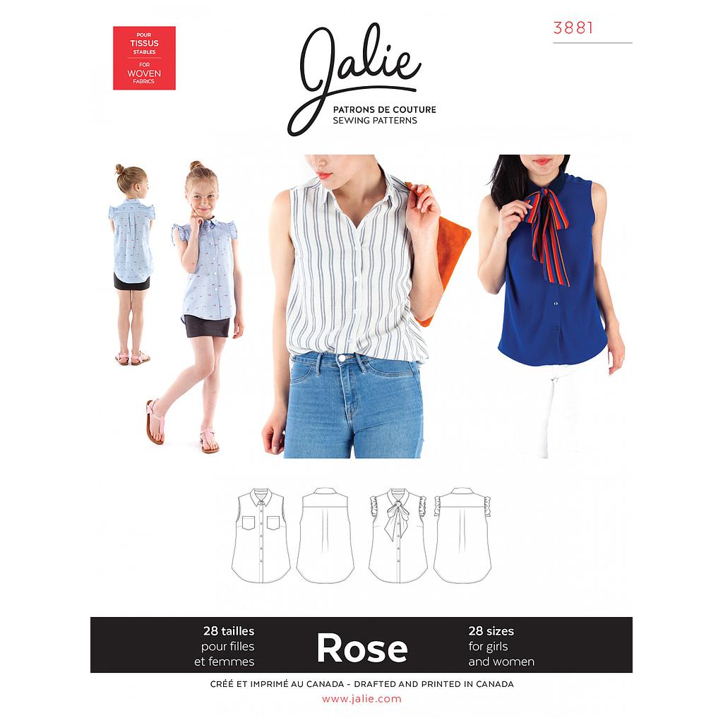 Patron Jalie 3881 Chemisier sans manches - Rose