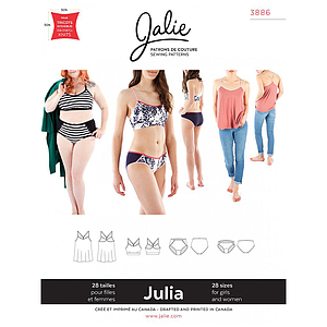 Patron Jalie 3886 Ensemble haut et sous - vêtement - Julia