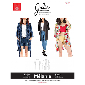 Patron Jalie 3889 Bata de estilo kimono- Mélanie