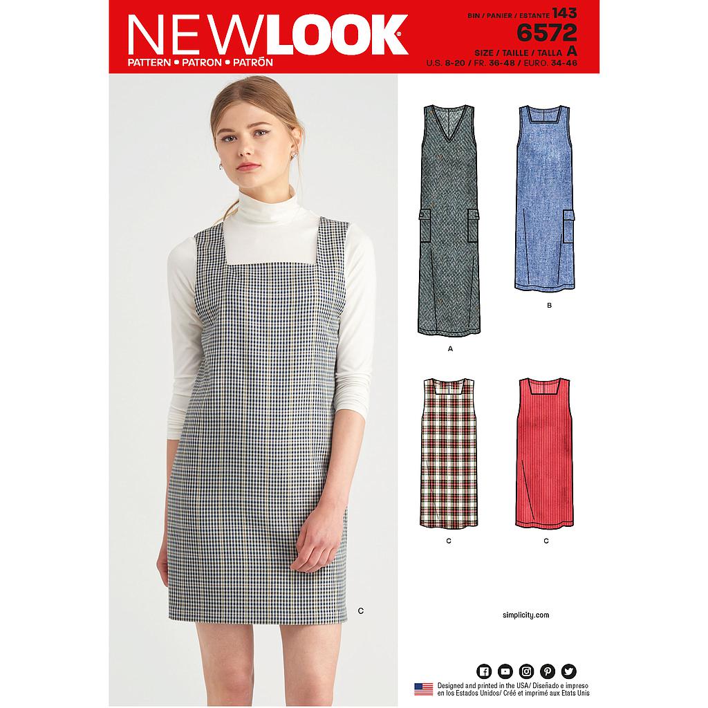 [NL6572] Patron New Look 6572 Robe à bretelles