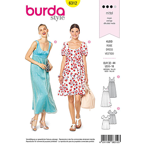 Patron Burda 6312 - Robe pour femmes de 34 à 46