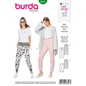 Patron Burda 6317 -  Pantalon pour femmes de 36 à 48