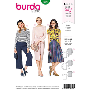 Patron Burda 6328 - T-shirt pour femmes de 36 à 46