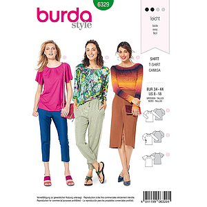 Patron Burda 6329 - T-shirt pour femmes de 36 à 46