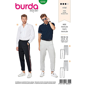 Patrón Burda 6350 - Pantalón para hombres del 46 al 56