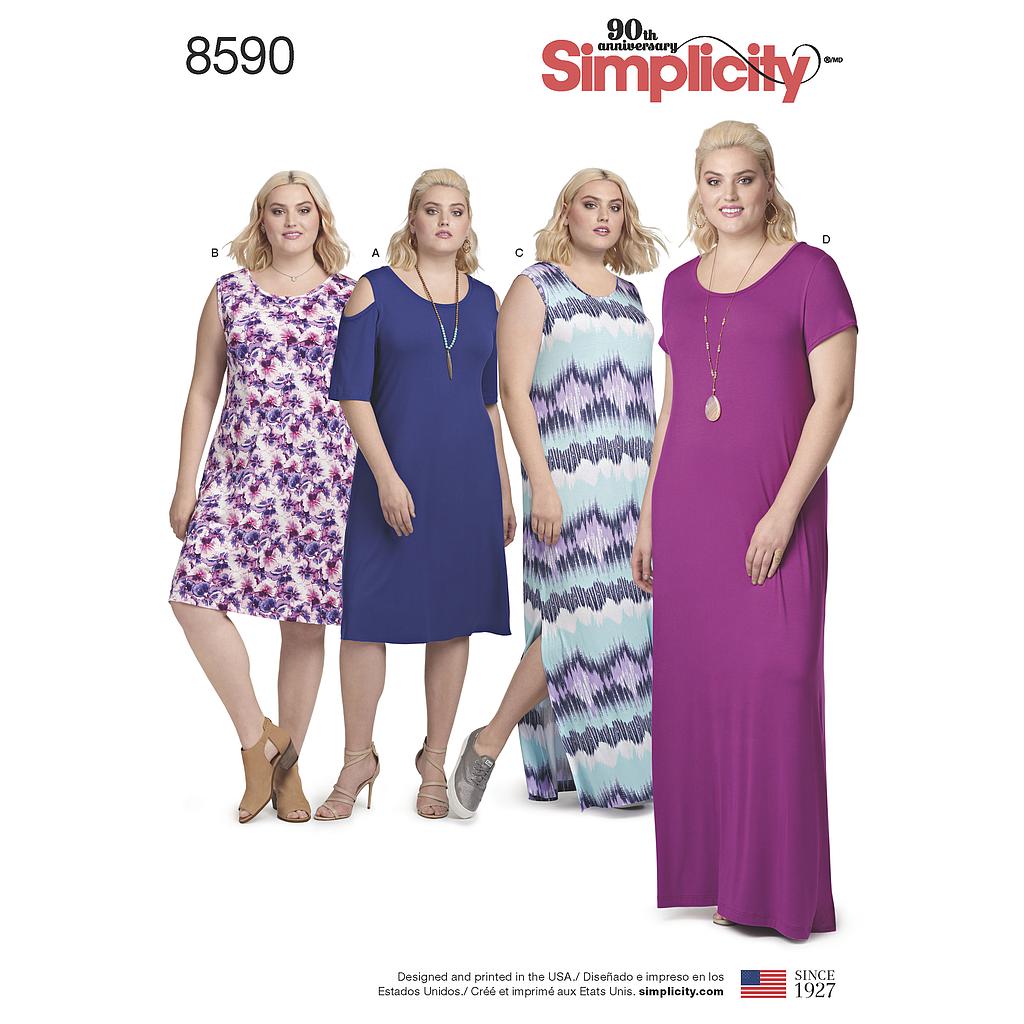 Patron Simplicity 8590 Robe pour femme du XL au 5XL