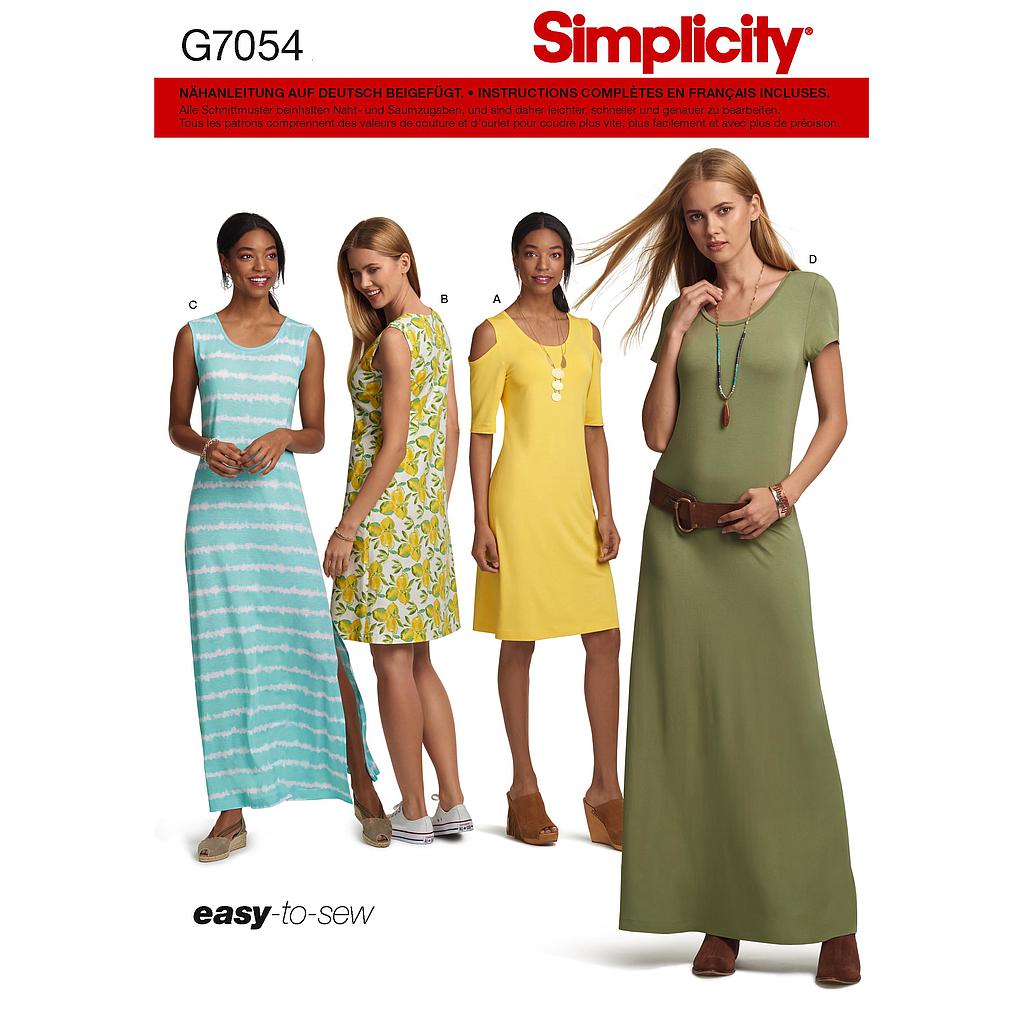 [S8595.A-(S7054)] Patron Simplicity 8595 Robe pour femme
