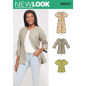 Patron New Look 6607 Gilet en 3 longueurs pour femme