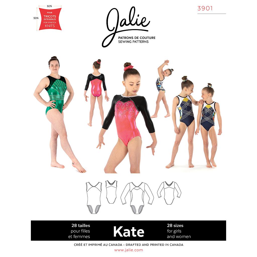 [JAL-3901] Patron JALIE 3901 KATE Justaucorps de gymnastique de 36 à 58 et de 2 à 13 ans