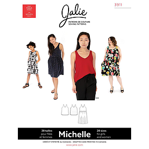 Patron JALIE 3911 MICHELLE Blouses et robe sans manches femmes de 36 à 58 et filles de 2 à 13 ans