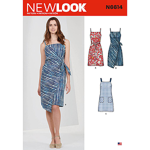 Patron New Look 6614 Robe à bretelles pour femmes de 38 à 50