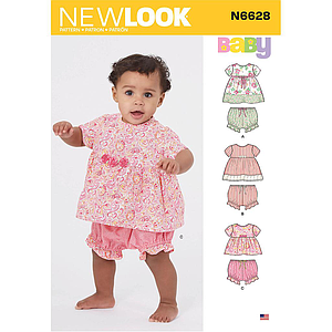 Patron New Look 6628 Ensemble tunique et culotte pour bébés de 1 à 18 mois