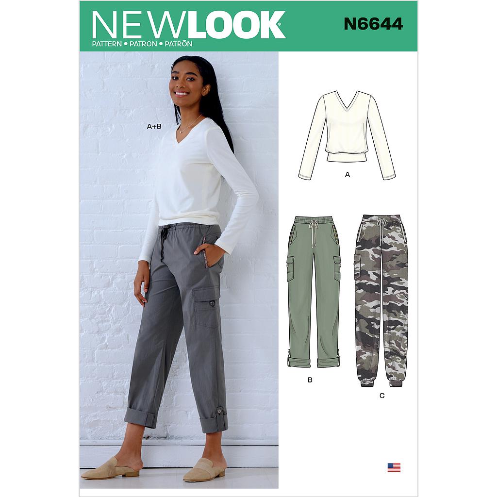 [NL6644] Patron New Look 6644 Ensemble femme décontracté du 36 au 48 