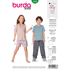 Patron Burda 9288 T-shirt pantalon short - de 4 à 11 ans