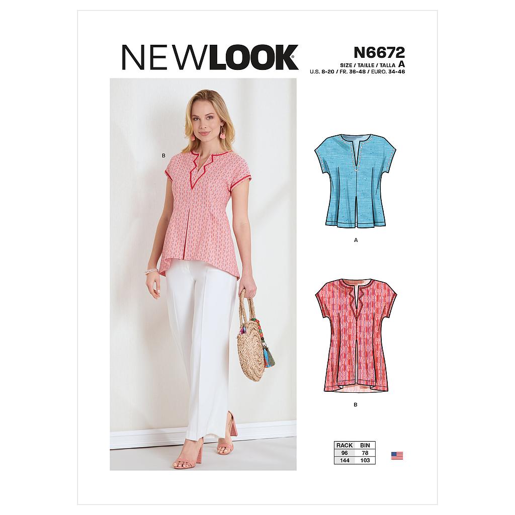 Patron New Look 6672 Tunique encolure en cœur 