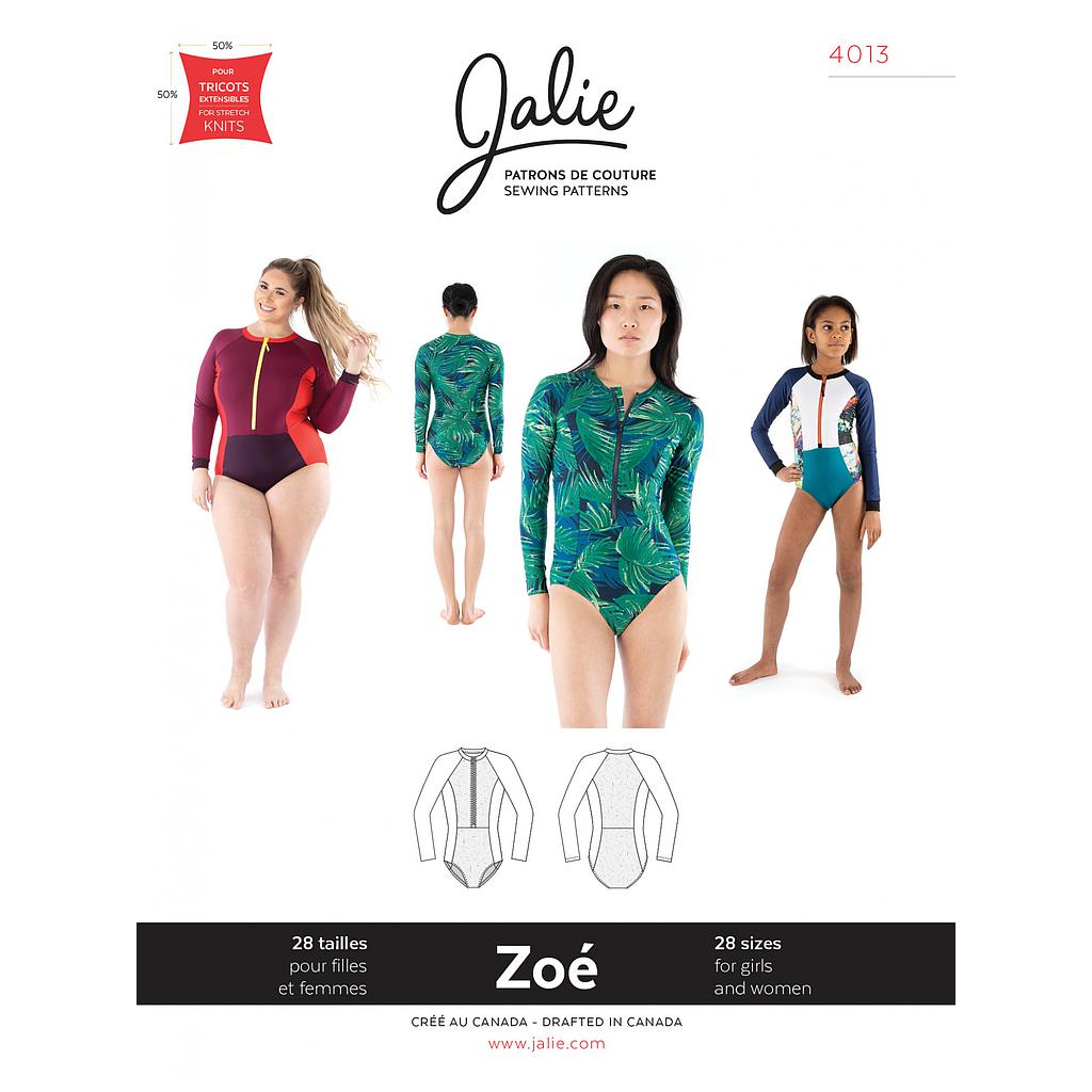 [JAL-4013] Patron Jalie 4013 ZOE - Maillot de sport zippé à manches longues - Femme et Fille