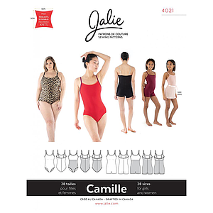 Patron Jalie 4021 CAMILLE - Justaucorps et unitard à bretelles fines- Femme, fille, grandes tailles
