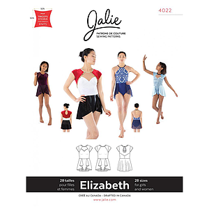 Patron Jalie 4022 ELIZABETH - Robe à jupe cascade pour le sport - Femme, fille, grandes tailles