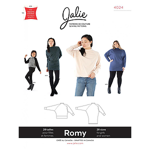 Patron Jalie 4024 ROMY - Pull et Tunique  ample en tricot - Femme, fille, grandes tailles