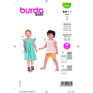 Patron Burda 9281 - Robe enfant style années 50 du 104 au 140 cm#