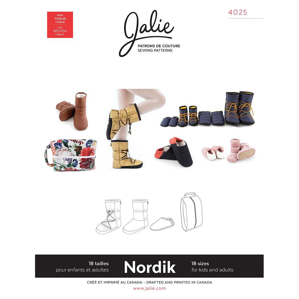 Patron Jalie 4025 NORDIK - Bottillons et Pantoufles matelassées