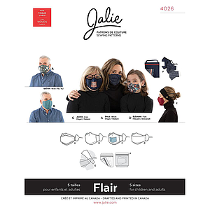 Patron Jalie 4026 FLAIR -  Masque et sa pochette, toutes tailles