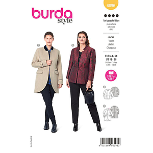 Patron Burda 6096 - Veste avec basque du 46 au 56