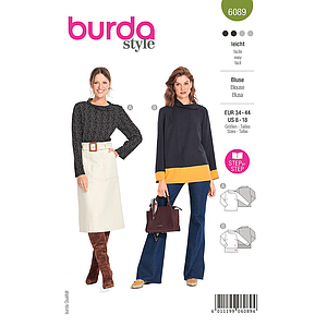 Patron Burda 6090 - Veste sweaTee-Shirt avec fermeture à glissière du 36 au 46