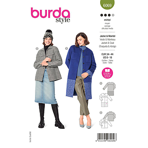 Patron Burda 6069- Manteau, veste – poches plaquées – surchemise du 36 au 46