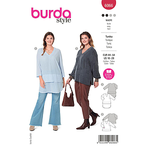 Patron Burda 6066 - Tunique à encolure en V du 46 au 56