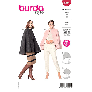 Patron Burda 6063- Cape Femme du 36 au 46