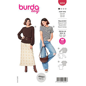 Patron Burda 6059 - Tee-Shirt / blouse Femme du 36 au 46