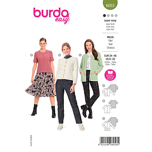 Patron Burda 6053- Cardigan Femme à encolure ronde du 36 au 50
