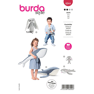 Patron Burda 6044- Peluches - lapin et baleine 