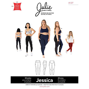 Patron Jalie 4127 JESSICA - Legging Sport avec poche latérale- Femme, Enfant fille