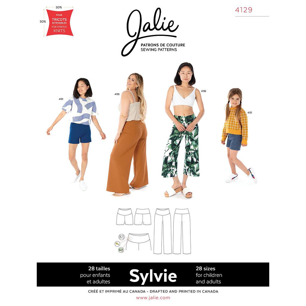[JAL-4129] Patron Jalie 4129 SYLVIE- Pantalon jambe large et short en tricot- Femme, Enfant fille  