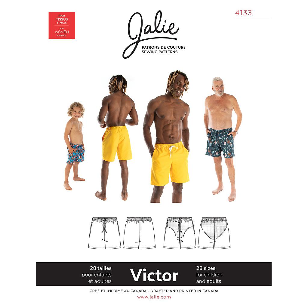 [JAL-4133] Patron Jalie 4133 VICTOR- Short de baignade- Homme, Enfants Mixte    
