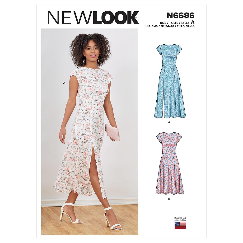 [NL6696] Patron New Look 6696 - Robe avec haut ajusté et bas évasé du 34 au 46