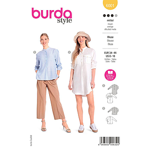 Patron Burda 6001 - Chemisier classique aux détails raffinés du 36 au 46 (FR)