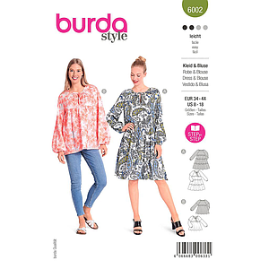 Patron Burda 6002 - Robe avec jupe à étages et Blouse du 36 au 46 (FR)