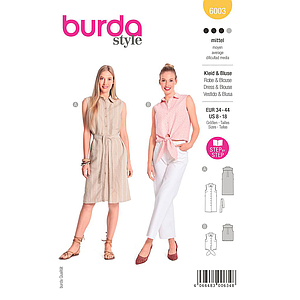 Patron Burda 6003 - Robe chemisier et Blouse du 36 au 46 (FR)