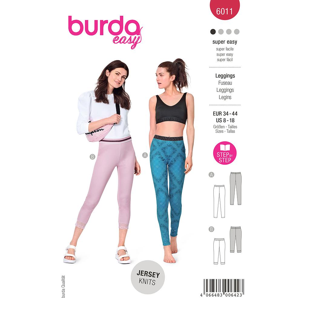 [B6011] Patron Burda 6011 - Legging sport avec variations de longueurs du 36 au 46 (FR)