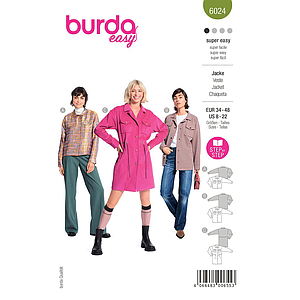 Patron Burda 6024 - Vestes sportives style chemises canadiennes du 36 au 46 (FR)